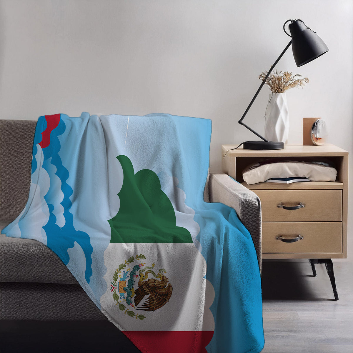 Mexico Day Clouds Blanket Throw