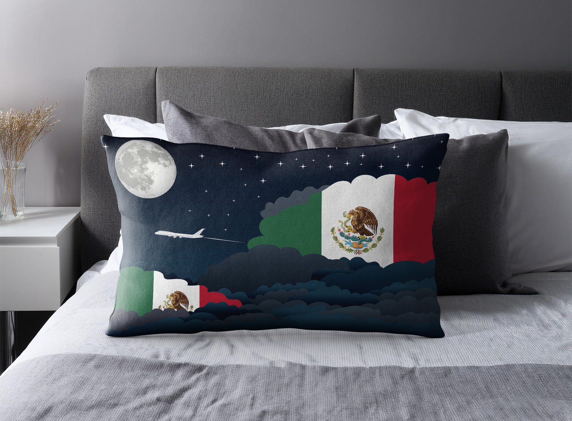 Mexico Night Clouds Pillow Case and Pillow Throw