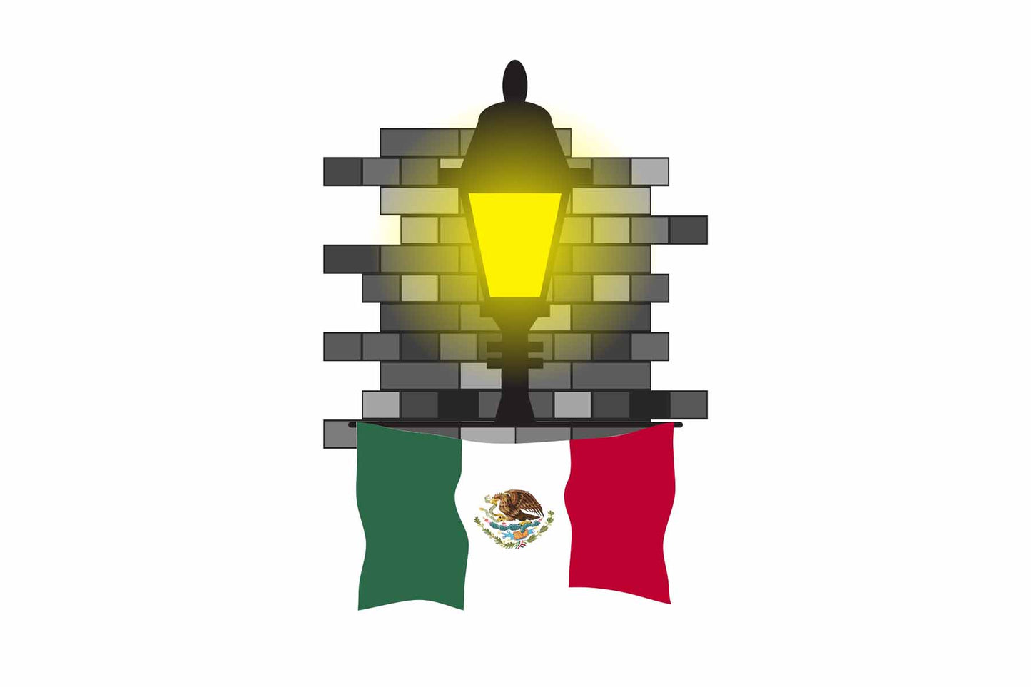 Mexico Street Lamp Bricks Fridge Magnet