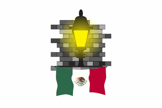 Mexico Street Lamp Bricks Fridge Magnet
