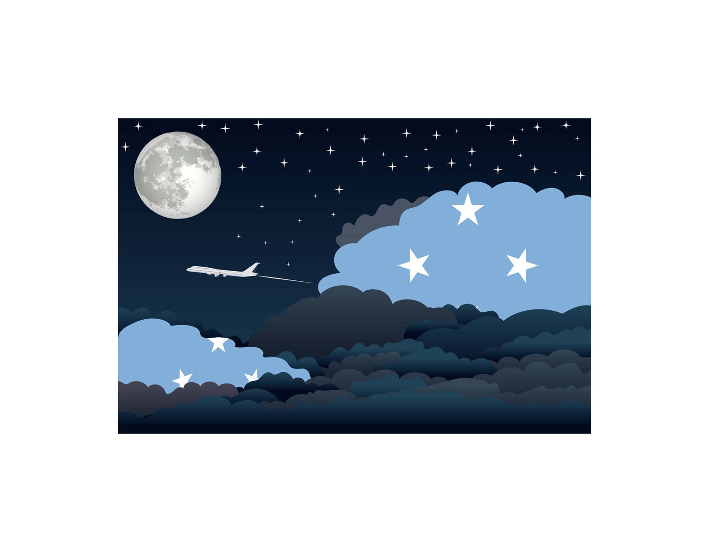 Micronesia, Federated States Night Clouds Canvas Print Framed