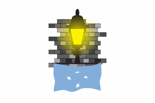 Micronesia Federated States Street Lamp Bricks Magnet