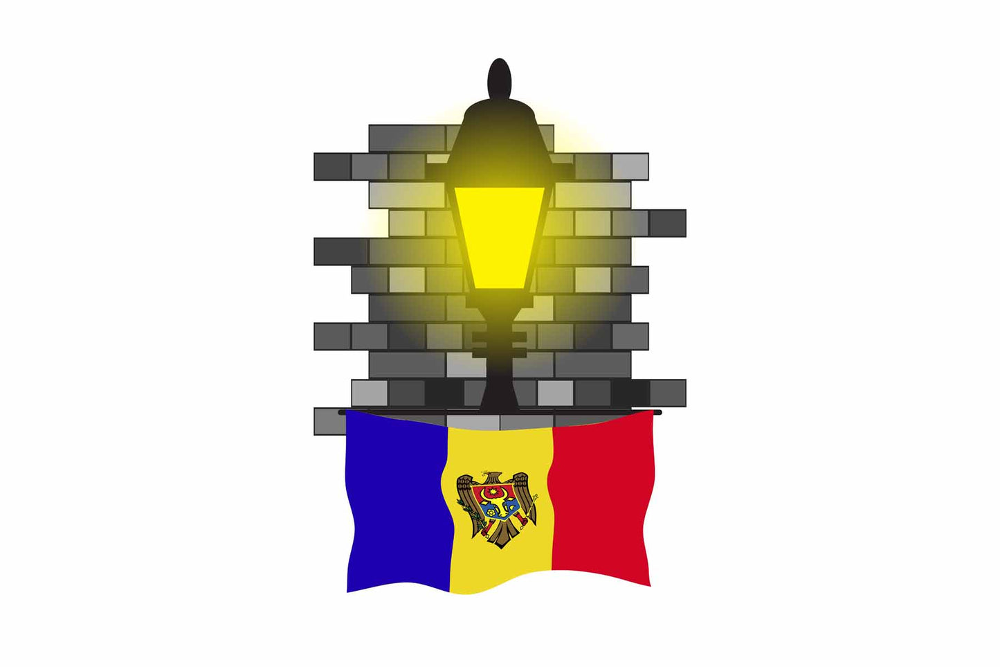 Moldova Street Lamp Bricks Fridge Magnet