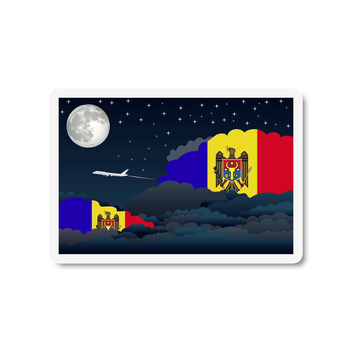 Moldova Night Clouds Fridge Magnet