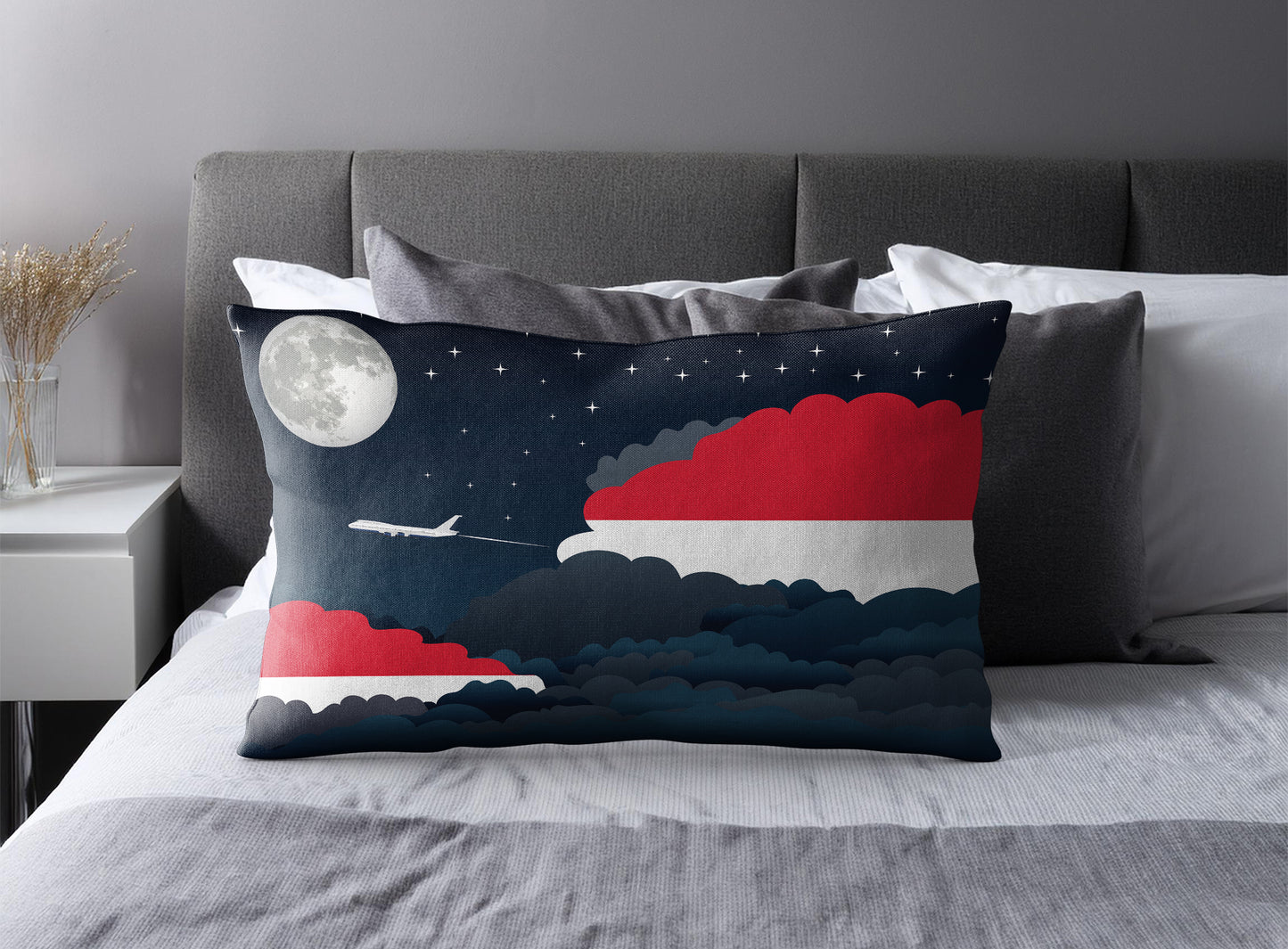 Monaco Night Clouds Pillow Case and Pillow Throw