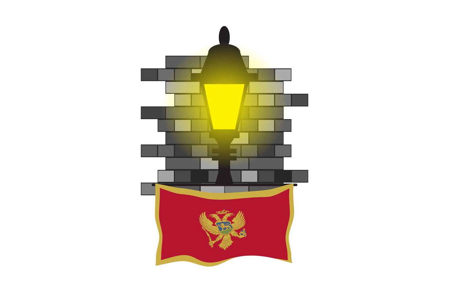 Montenegro Street Lamp Bricks Fridge Magnet