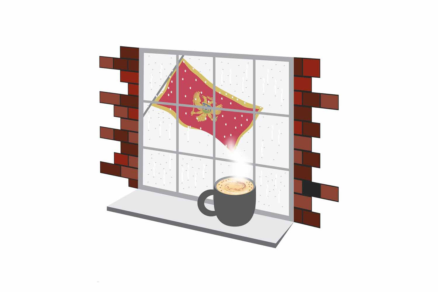 Montenegro Coffee Rain Window Fridge Magnet