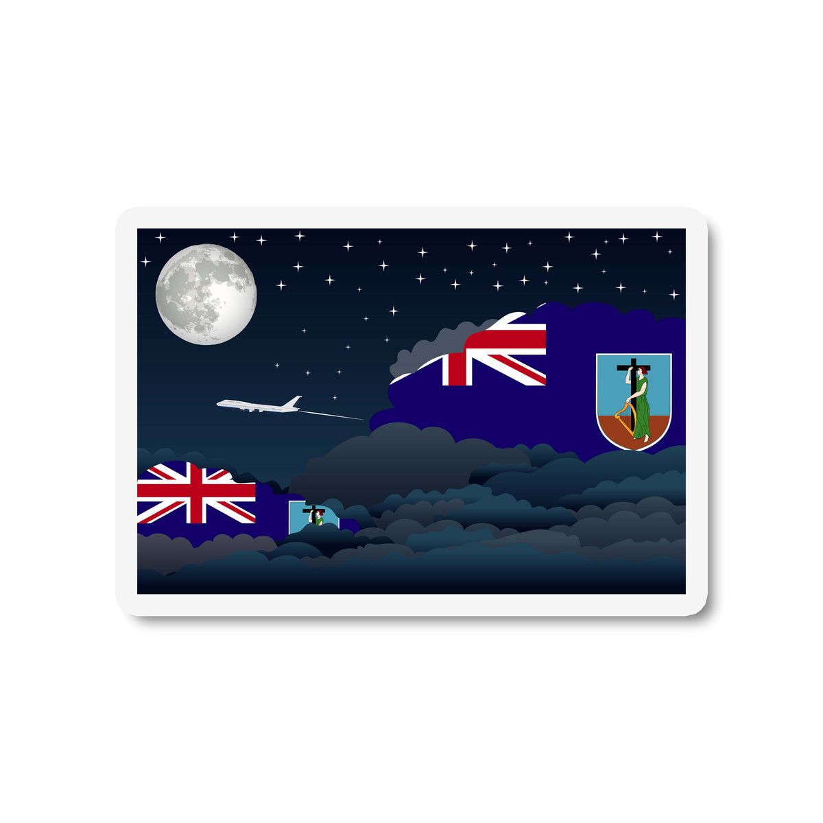 Montserrat Night Clouds Sticker