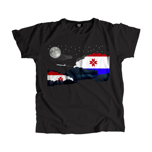 Mordovia Night Clouds Airplane Airport Flight Men Unisex T-Shirt Night Clouds Airplane Airport Flight T-Shirt