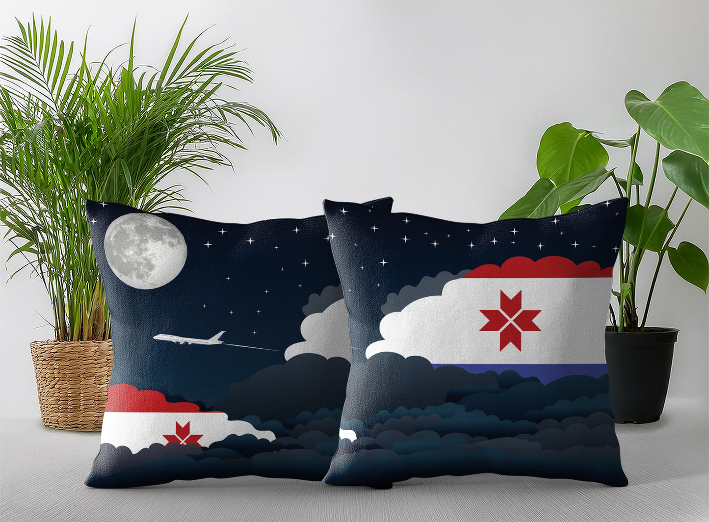 Mordovia Night Clouds Pillow Case and Pillow Throw