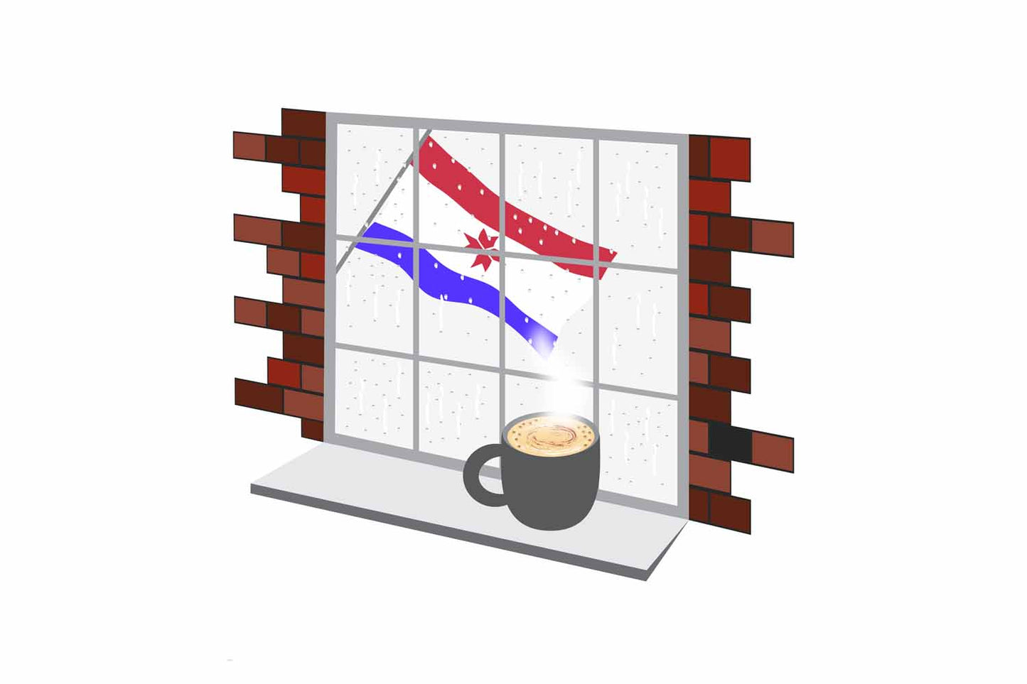 Mordovia Coffee Rain Window Sticker