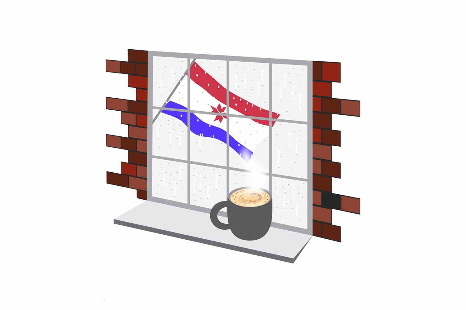 Mordovia Coffee Rain Window Fridge Magnet