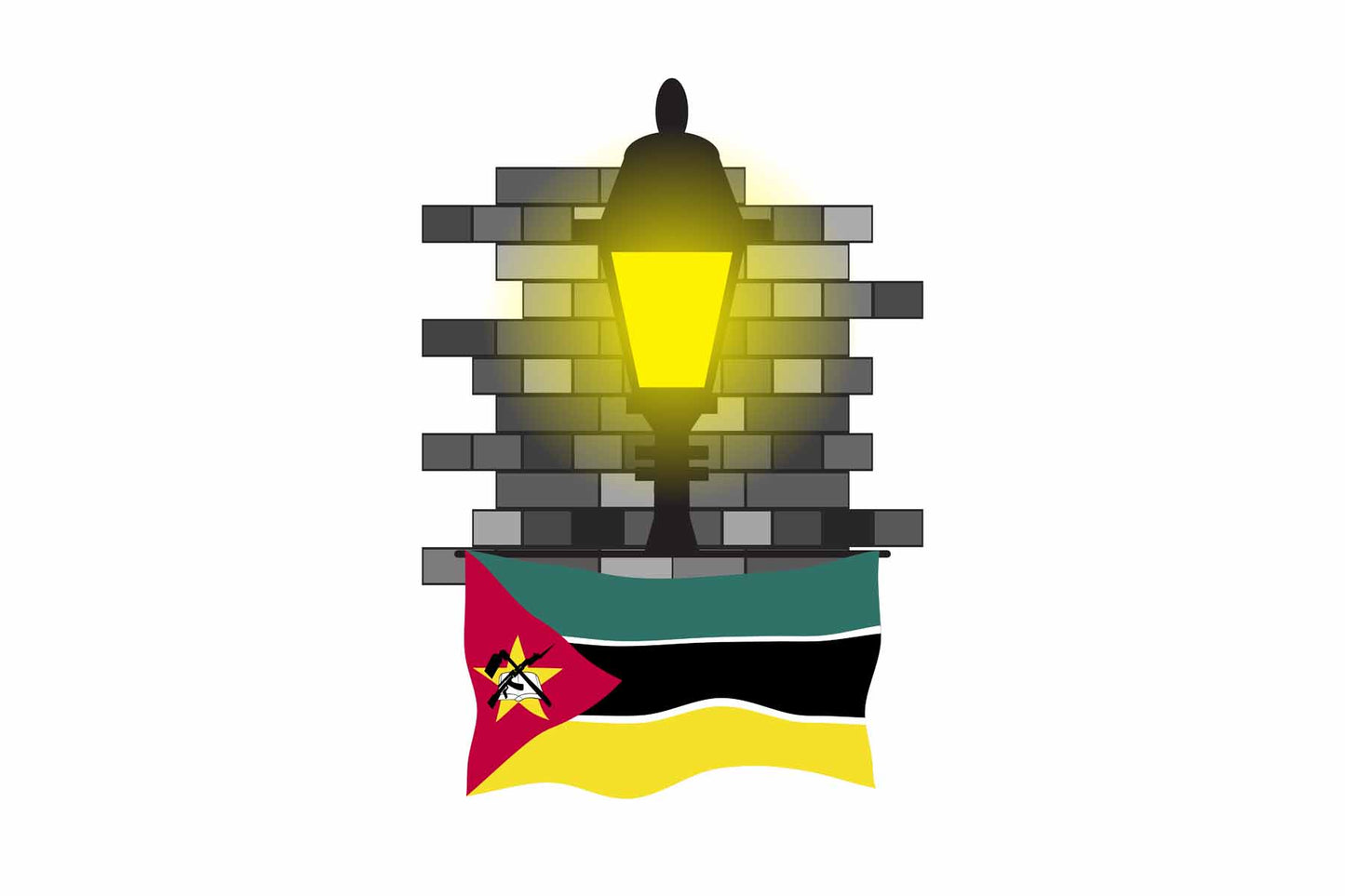 Mozambique Street Lamp Bricks Fridge Magnet