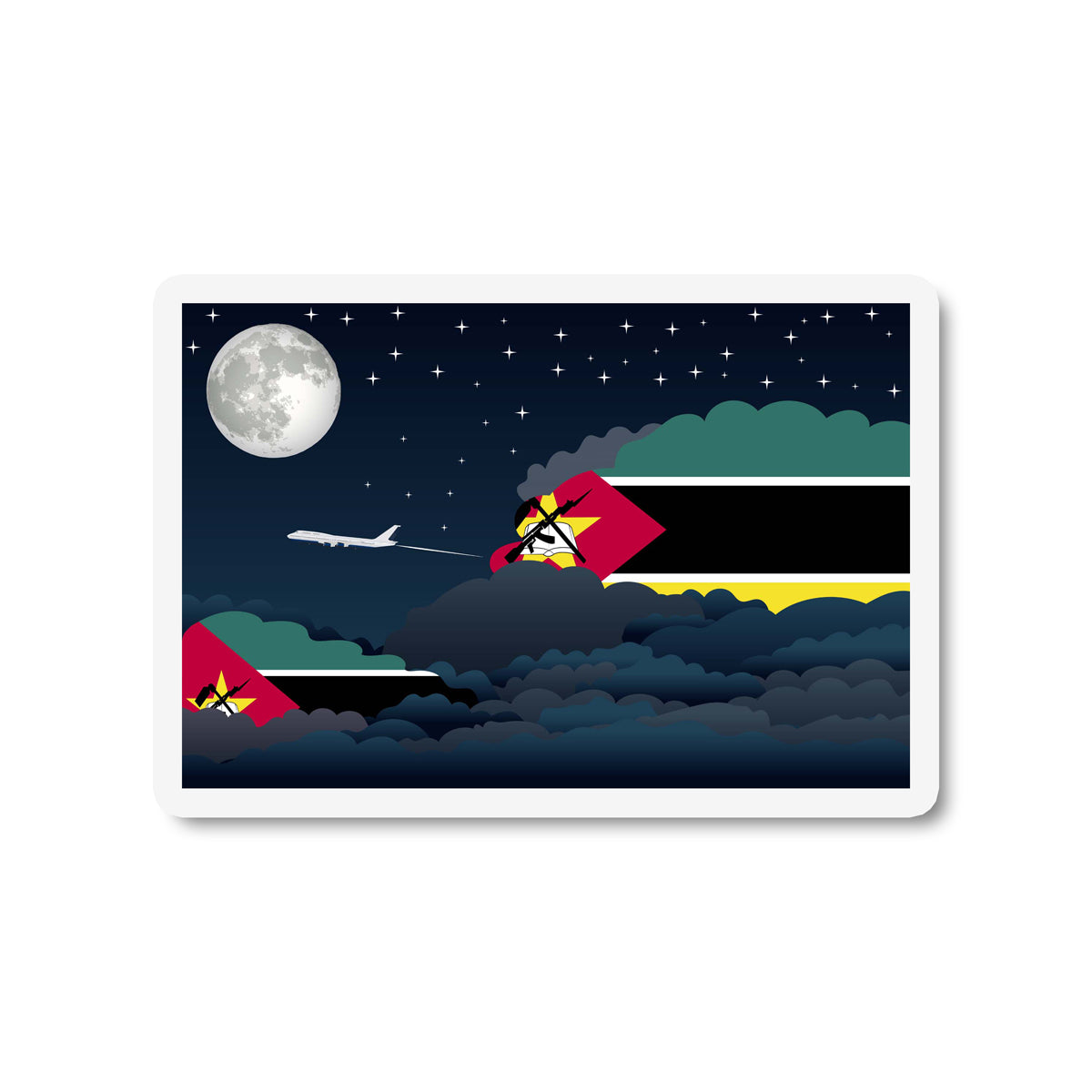 Mozambique Night Clouds Fridge Magnet