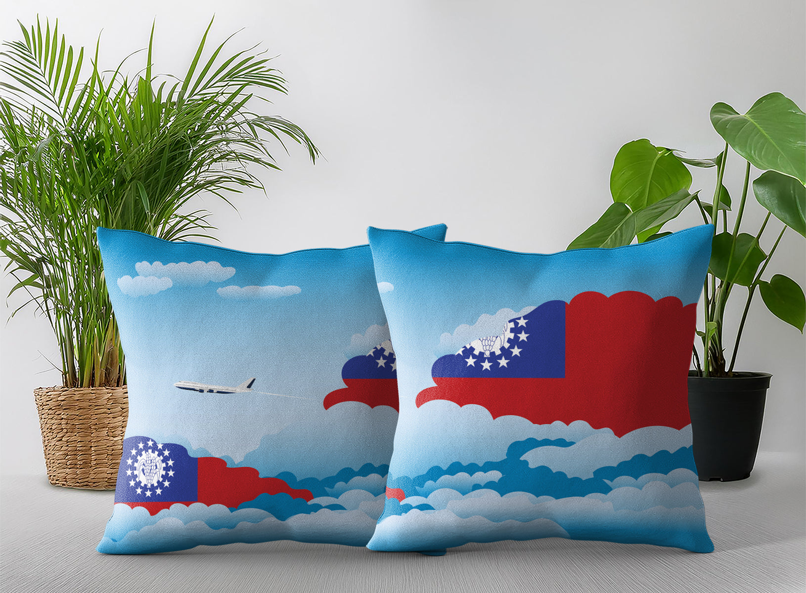 Myanmar Burma Day Clouds Pillow Case