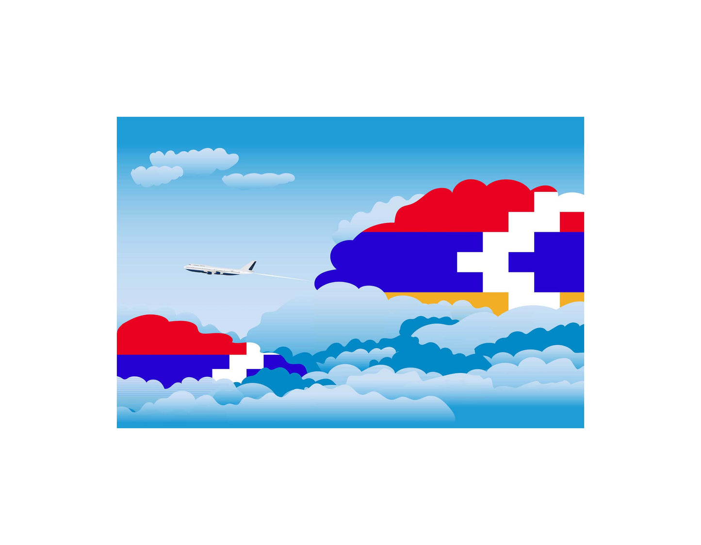 NagornoKarabakh Republic Day Clouds Canvas Print Framed