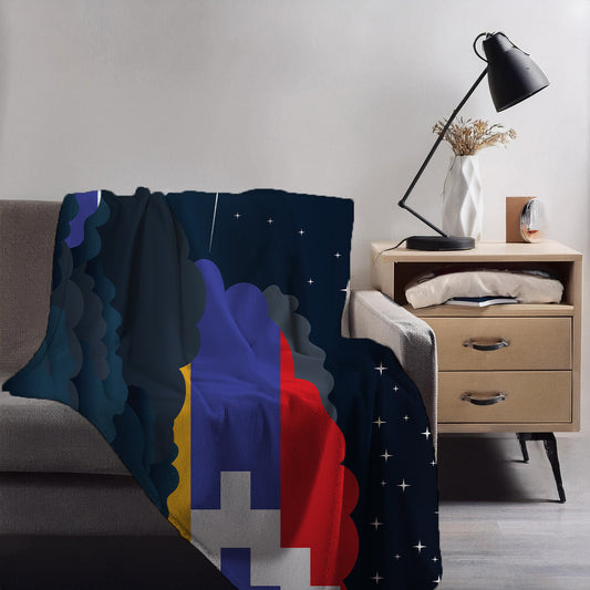 Nagorno Karabakh Republic Night Clouds Blankets & Throws | Premium Soft Blankets | City Posters Plus
