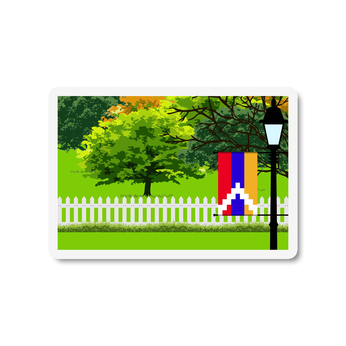 Nagorno Karabakh Republic Trees and Street Lamp Sticker