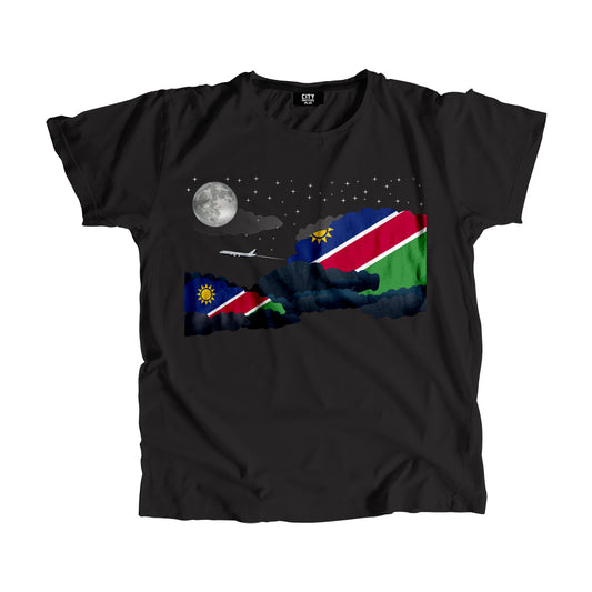 Namibia Night Clouds Airplane Airport Flight Men Unisex T-Shirt Night Clouds Airplane Airport Flight T-Shirt