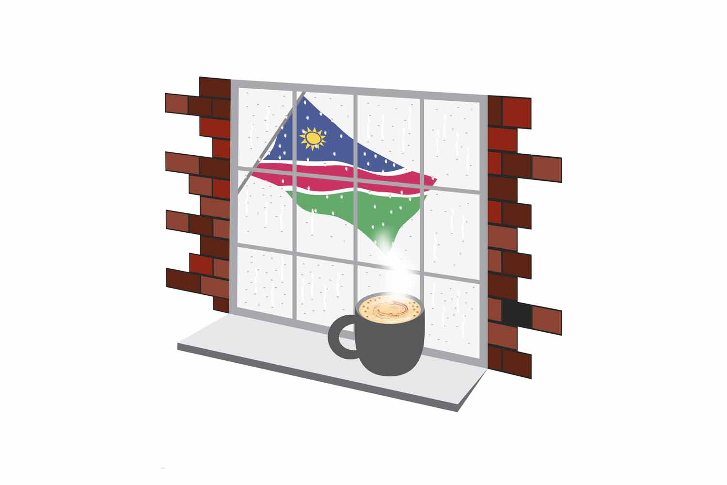 Namibia Coffee Rain Window Fridge Magnet