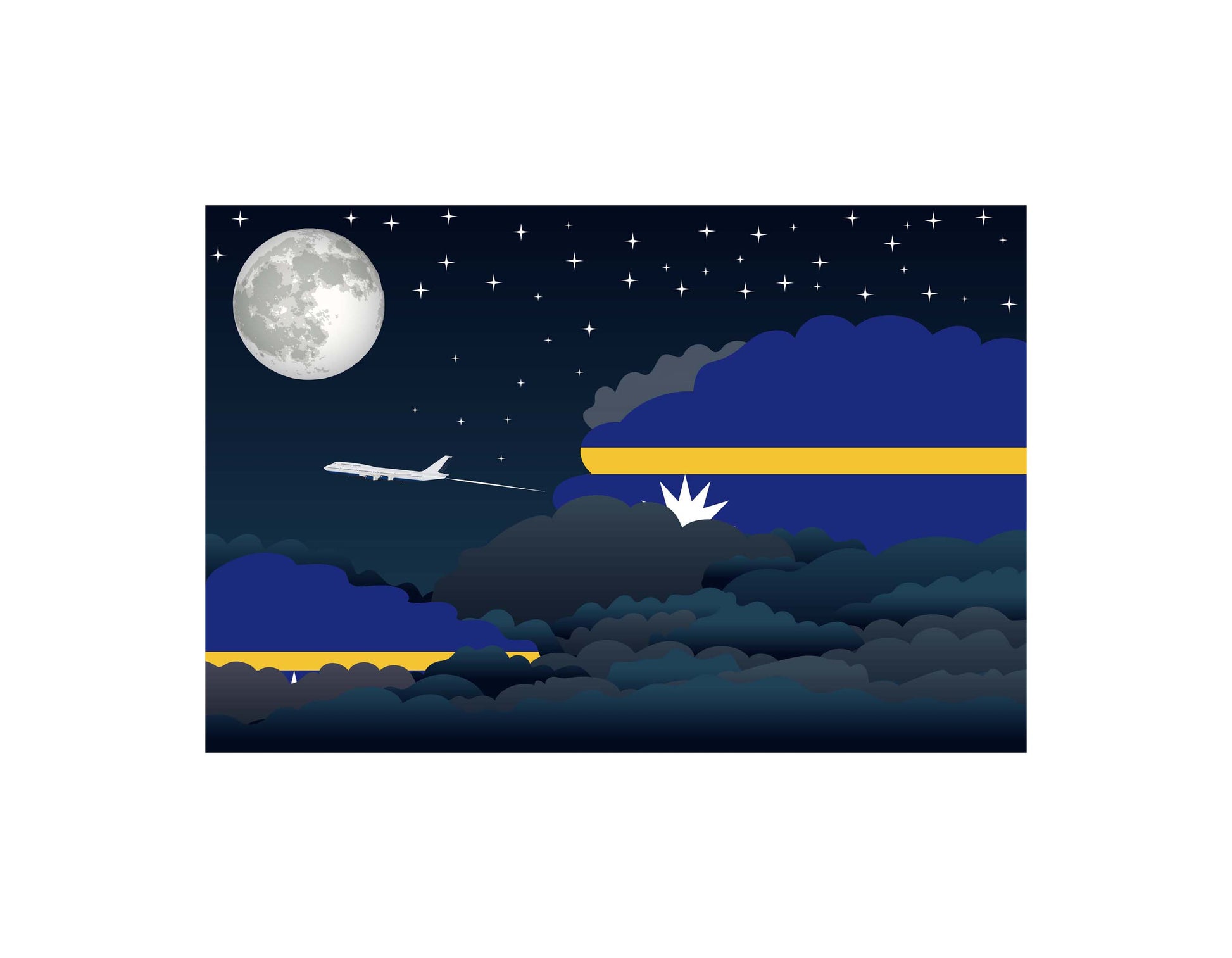 Nauru Night Clouds Canvas Print Framed