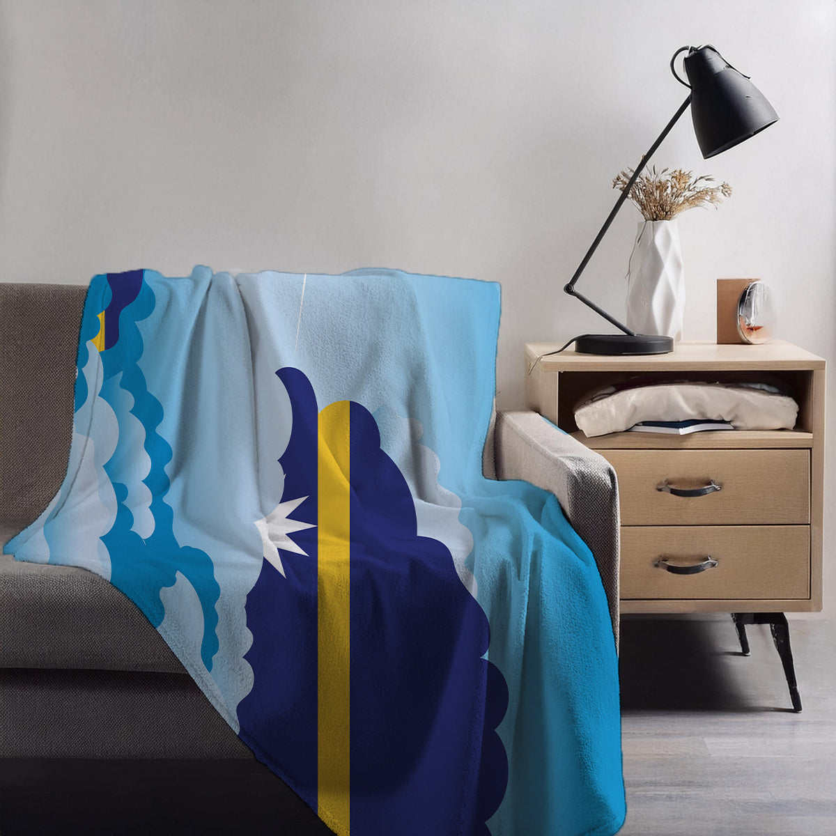 Nauru Day Clouds Blanket Throw