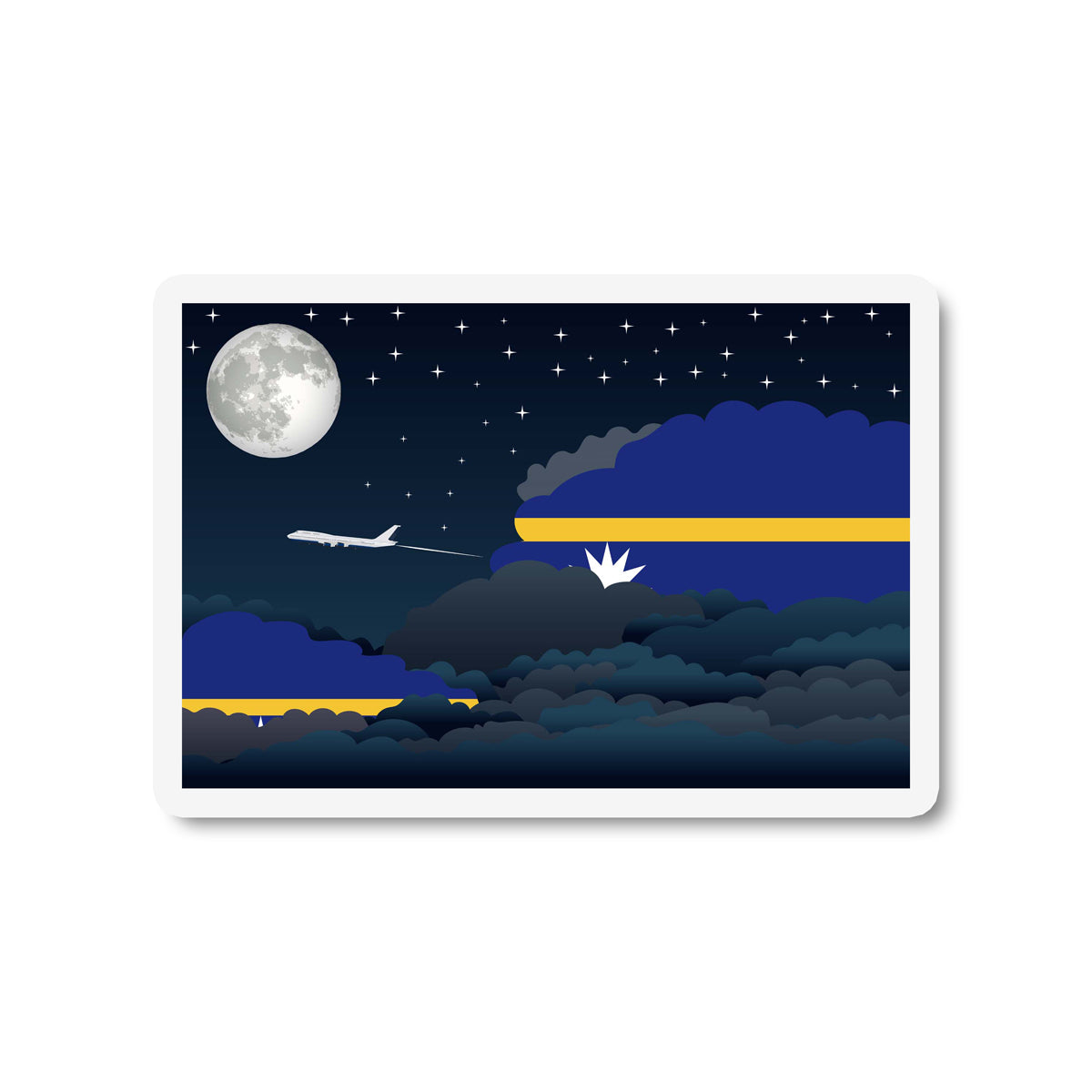 Nauru Night Clouds Fridge Magnet