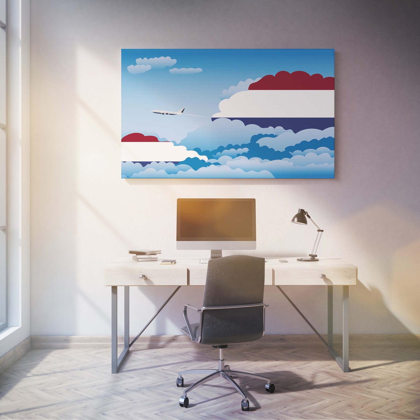 Netherlands Antilles Day Clouds Canvas Print Framed