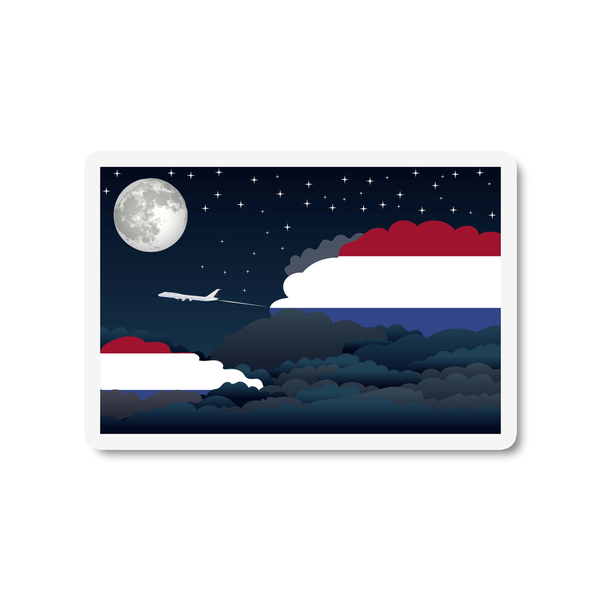 Netherlands Night Clouds Fridge Magnet