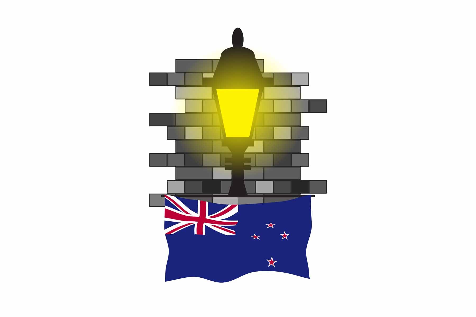 New Zealand Street Lamp Bricks Magnet