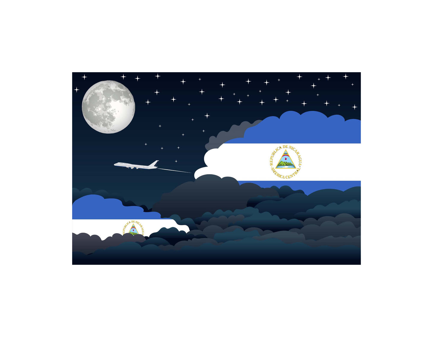 Nicaragua Night Clouds Canvas Print Framed