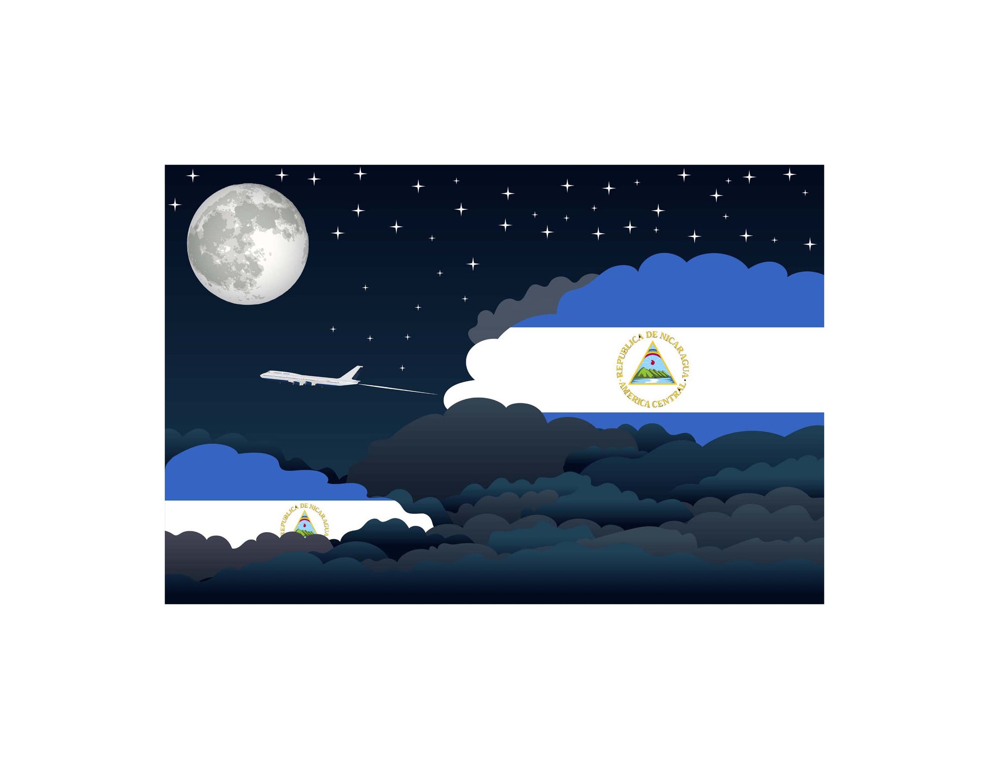 Nicaragua Night Clouds Canvas Print Framed