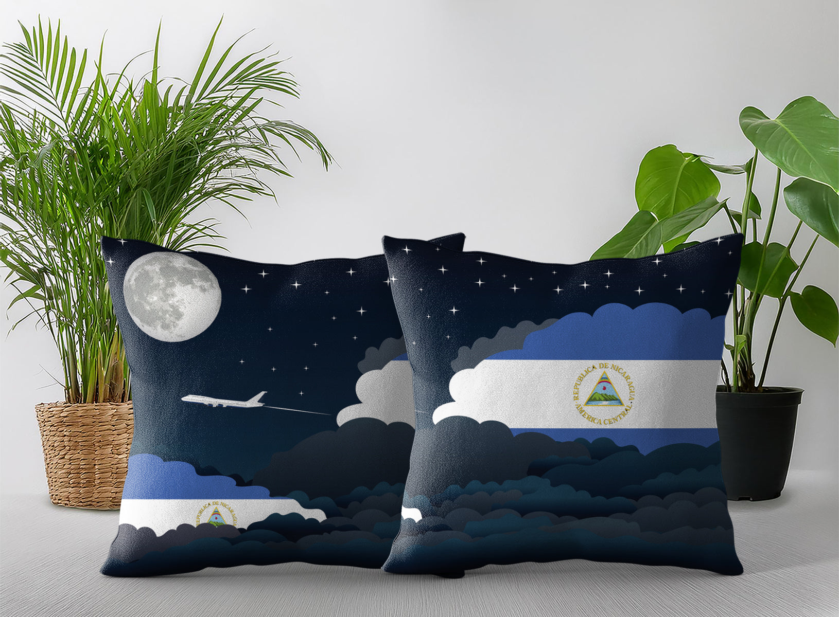 Nicaragua Night Clouds Pillow Case and Pillow Throw