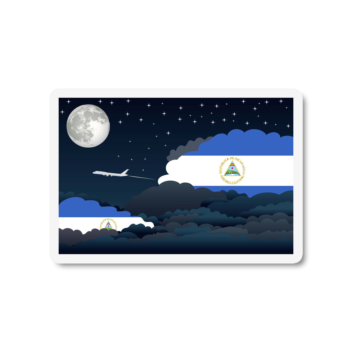Nicaragua Night Clouds Fridge Magnet