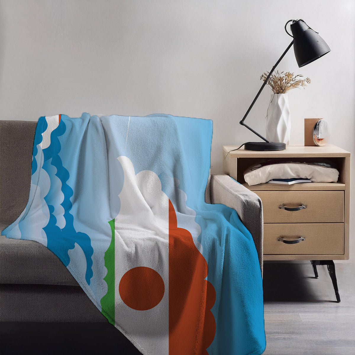 Niger Day Clouds Blanket Throw