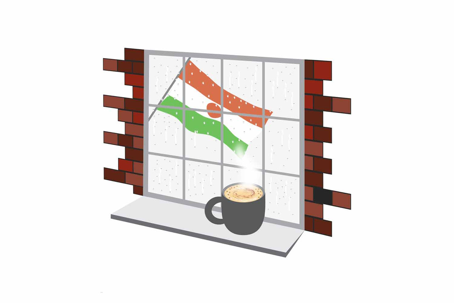 Niger Coffee Rain Window Fridge Magnet