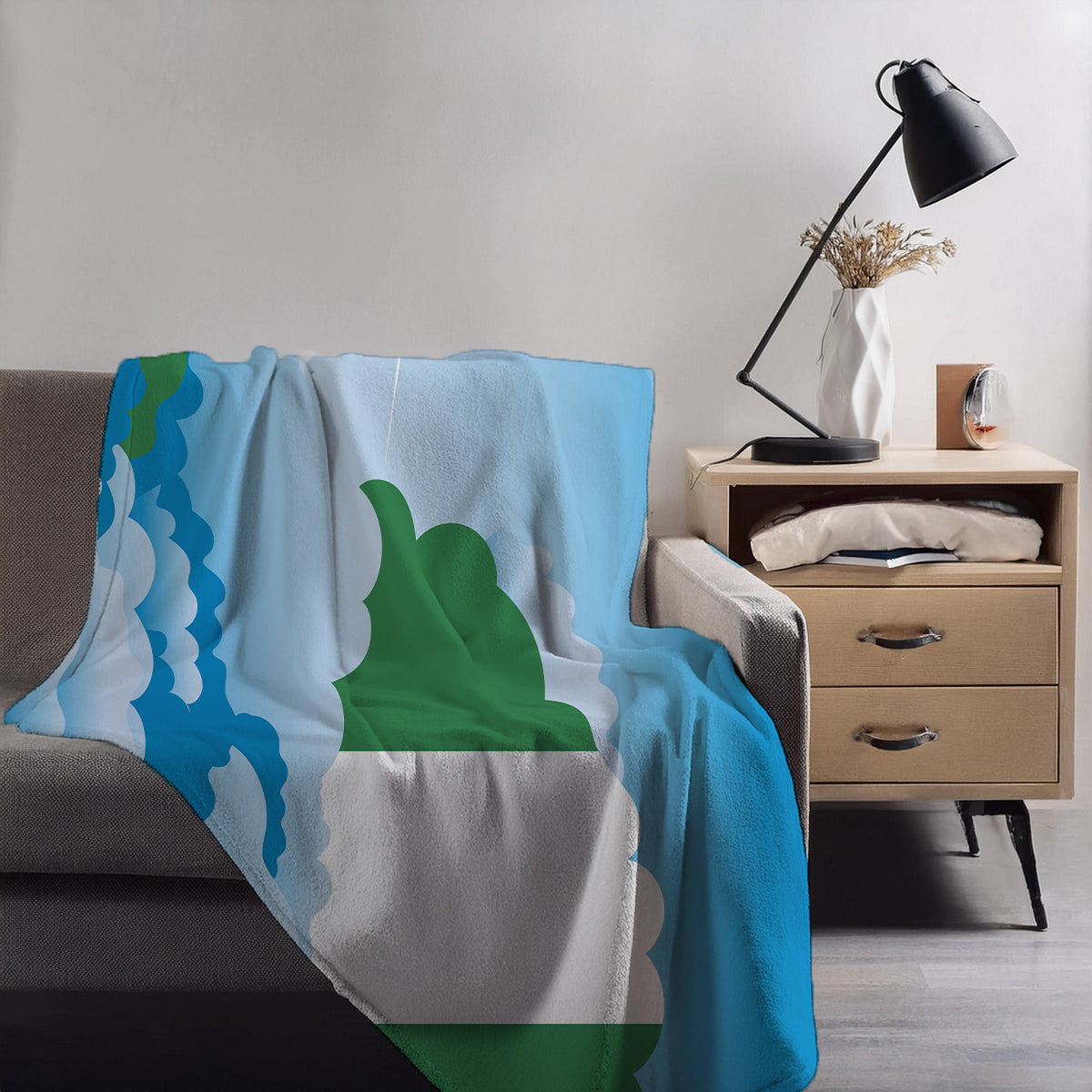 Nigeria Day Clouds Blanket Throw