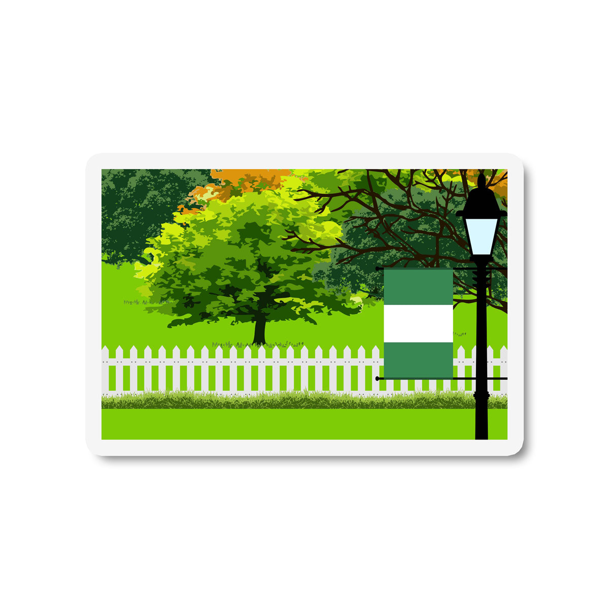 Nigeria Trees and Street Lamp Sticker