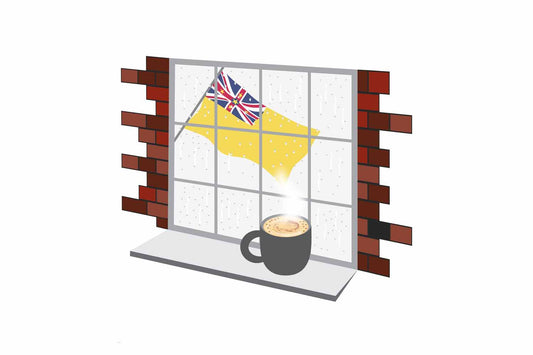 Niue Coffee Rain Window Fridge Magnet