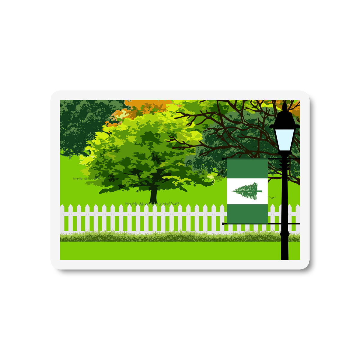 Norfolk Islands Trees Street Lamp Magnet