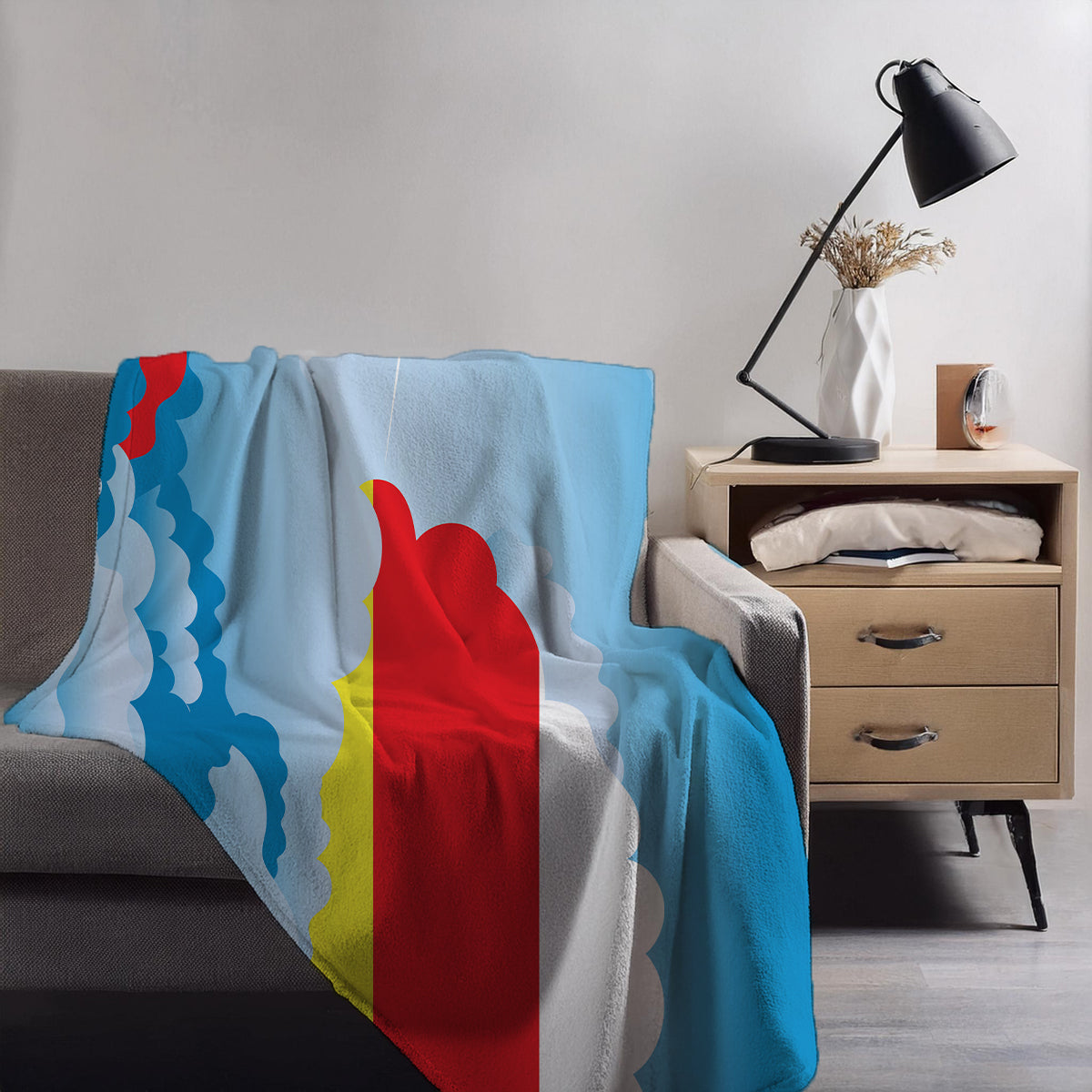 North Ossetia Day Clouds Blanket Throw
