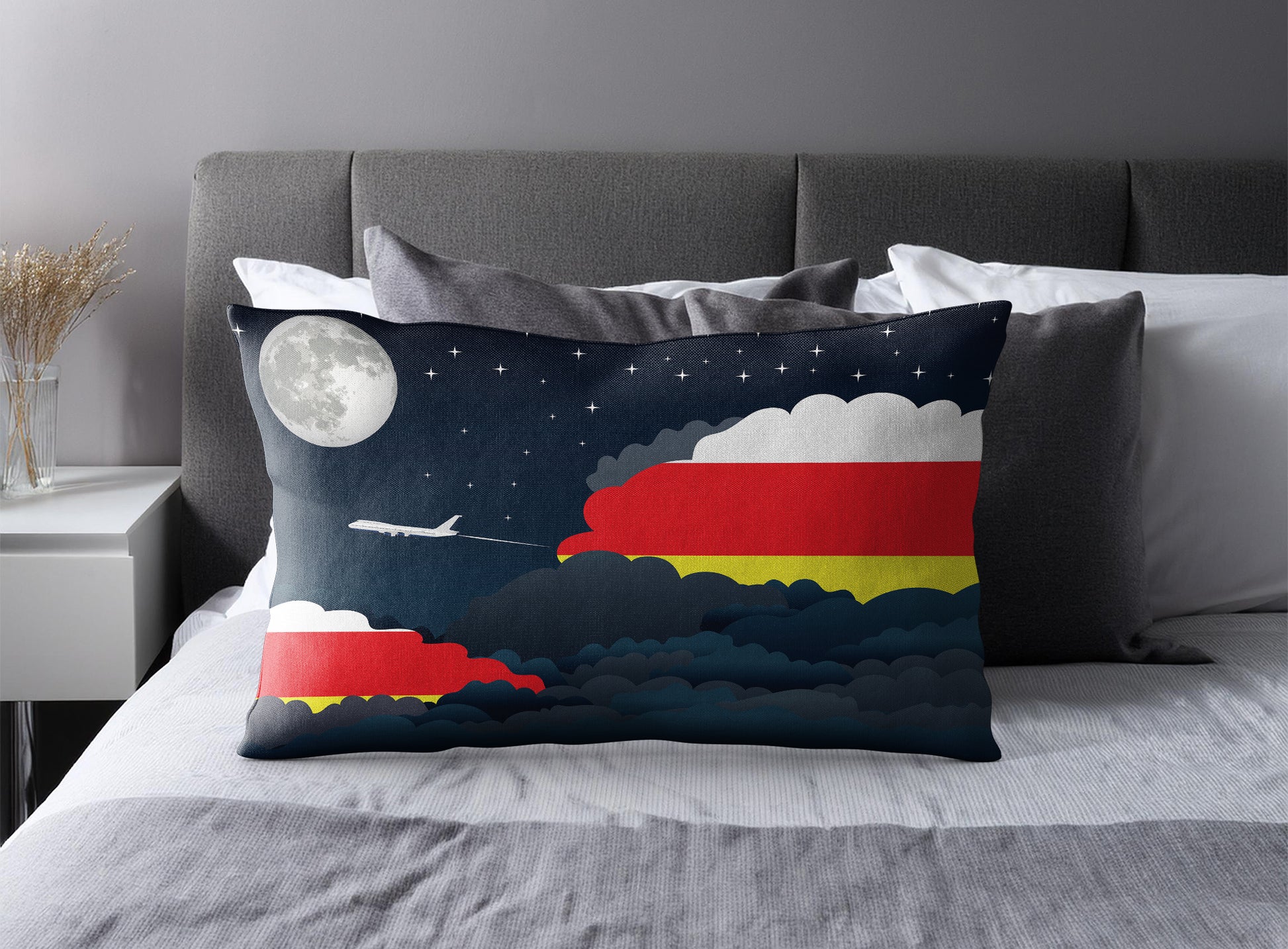 North Ossetia Night Clouds Pillow Case and Pillow Throw