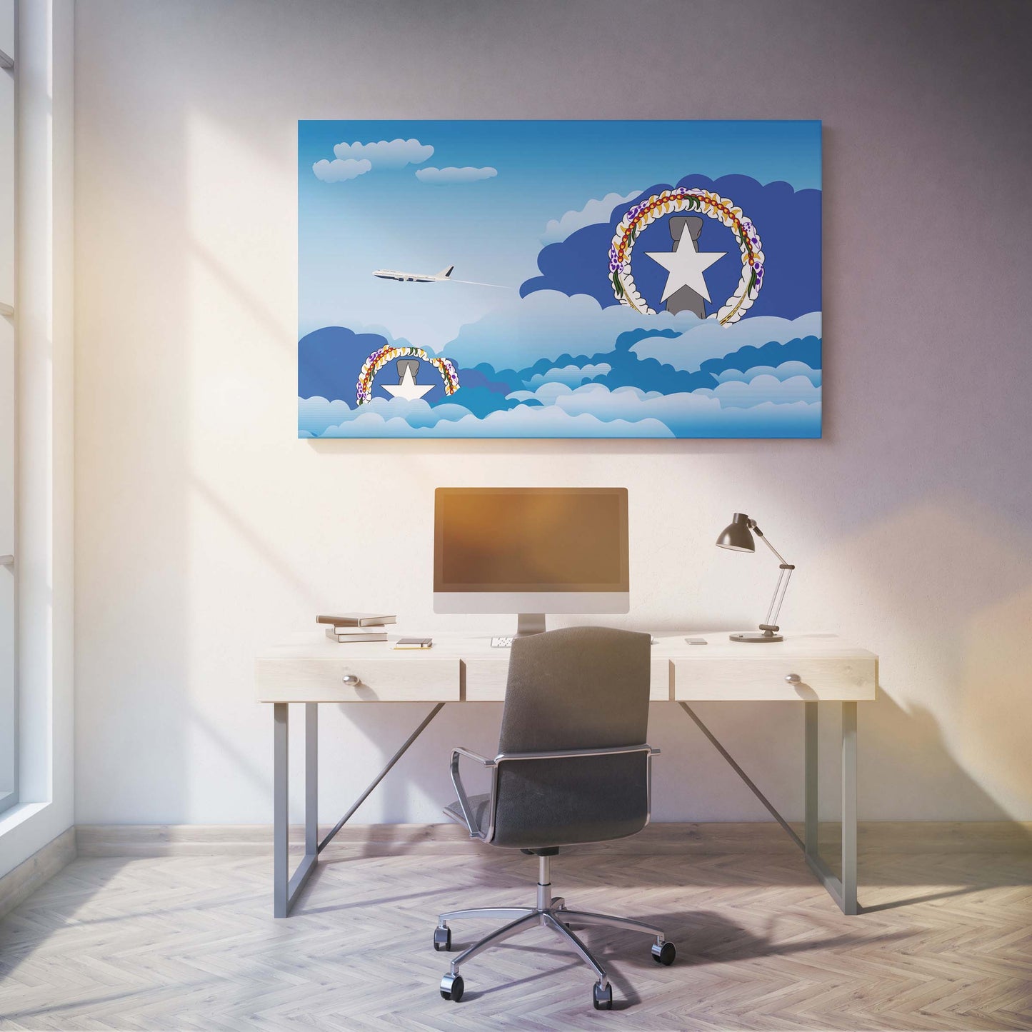 Northern Mariana Islands Day Clouds Canvas Print Framed