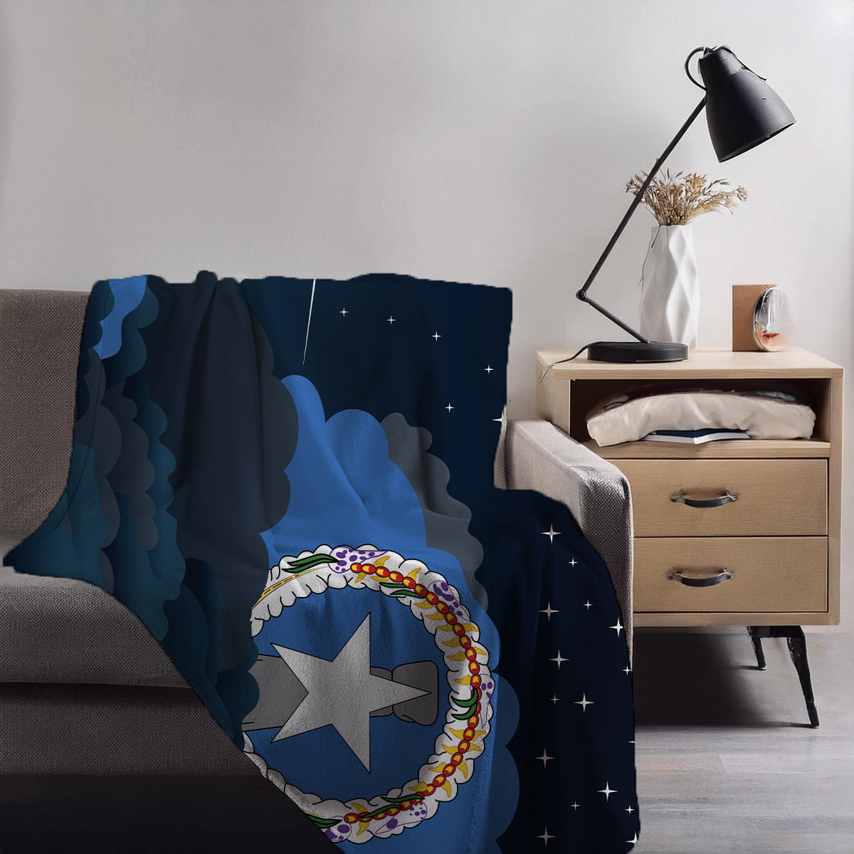 Northern Mariana Islands Night Clouds Blanket Throw