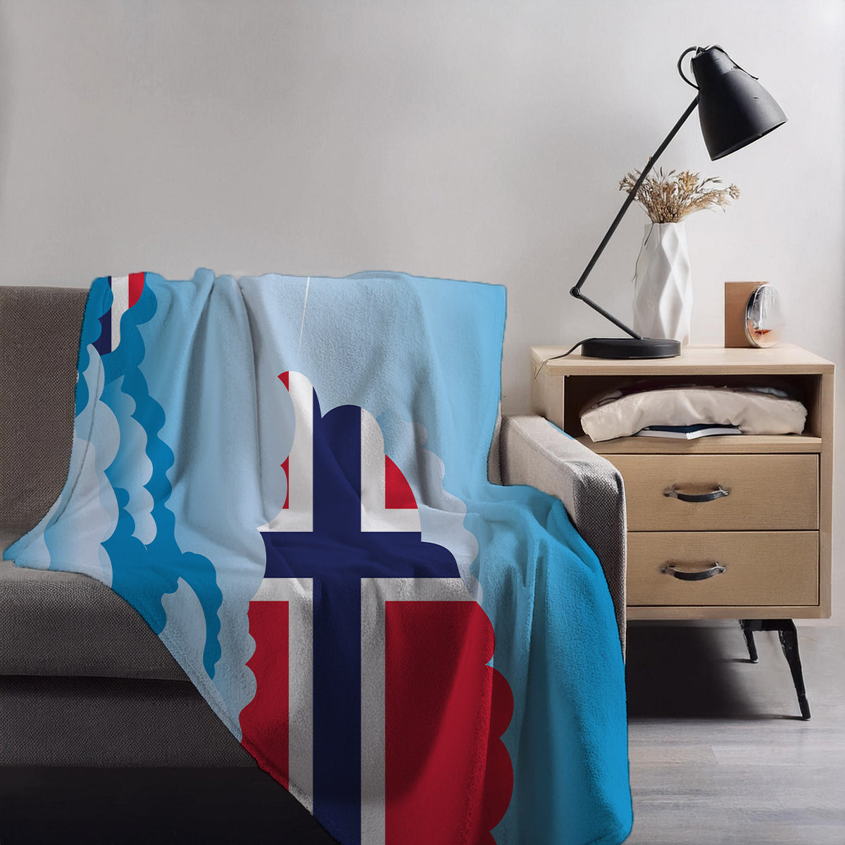Norway Day Clouds Blanket Throw
