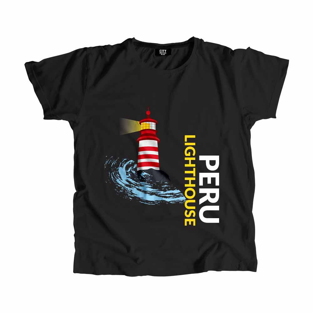 PERU Lighthouse Men Unisex T-Shirt | Coastal Travel Graphic Tee