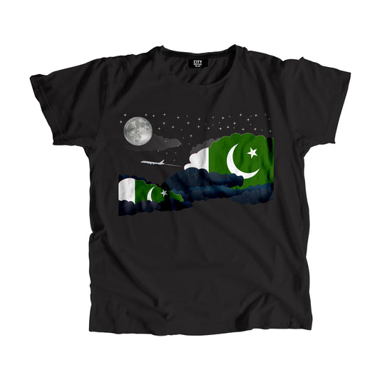 Pakistan Night Clouds Airplane Airport Flight Men Unisex T-Shirt Night Clouds Airplane Airport Flight T-Shirt