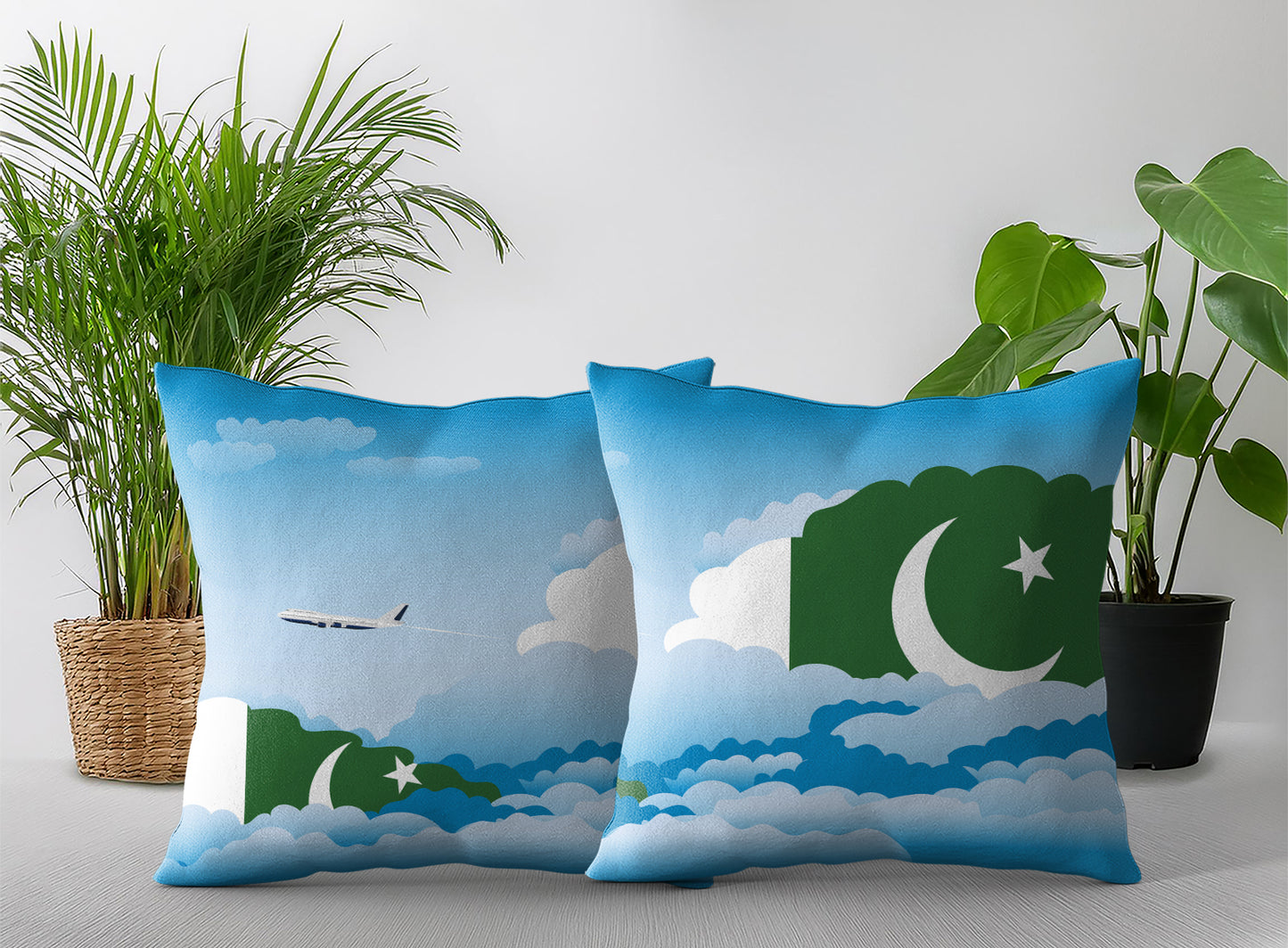 Pakistan Day Clouds Pillow Case