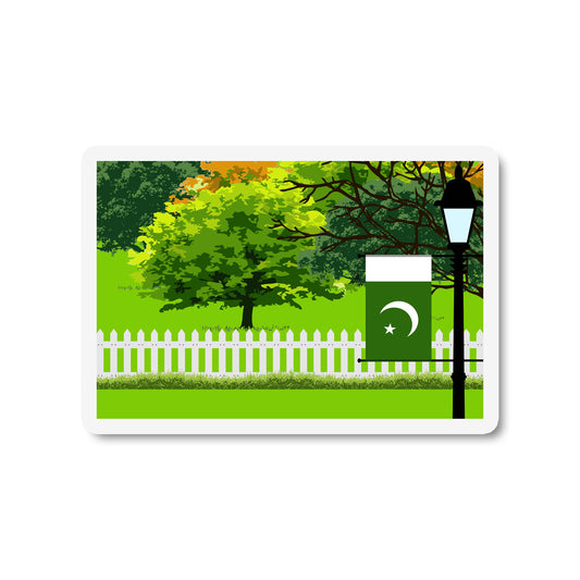 Pakistan Trees and Street Lamp Sticker