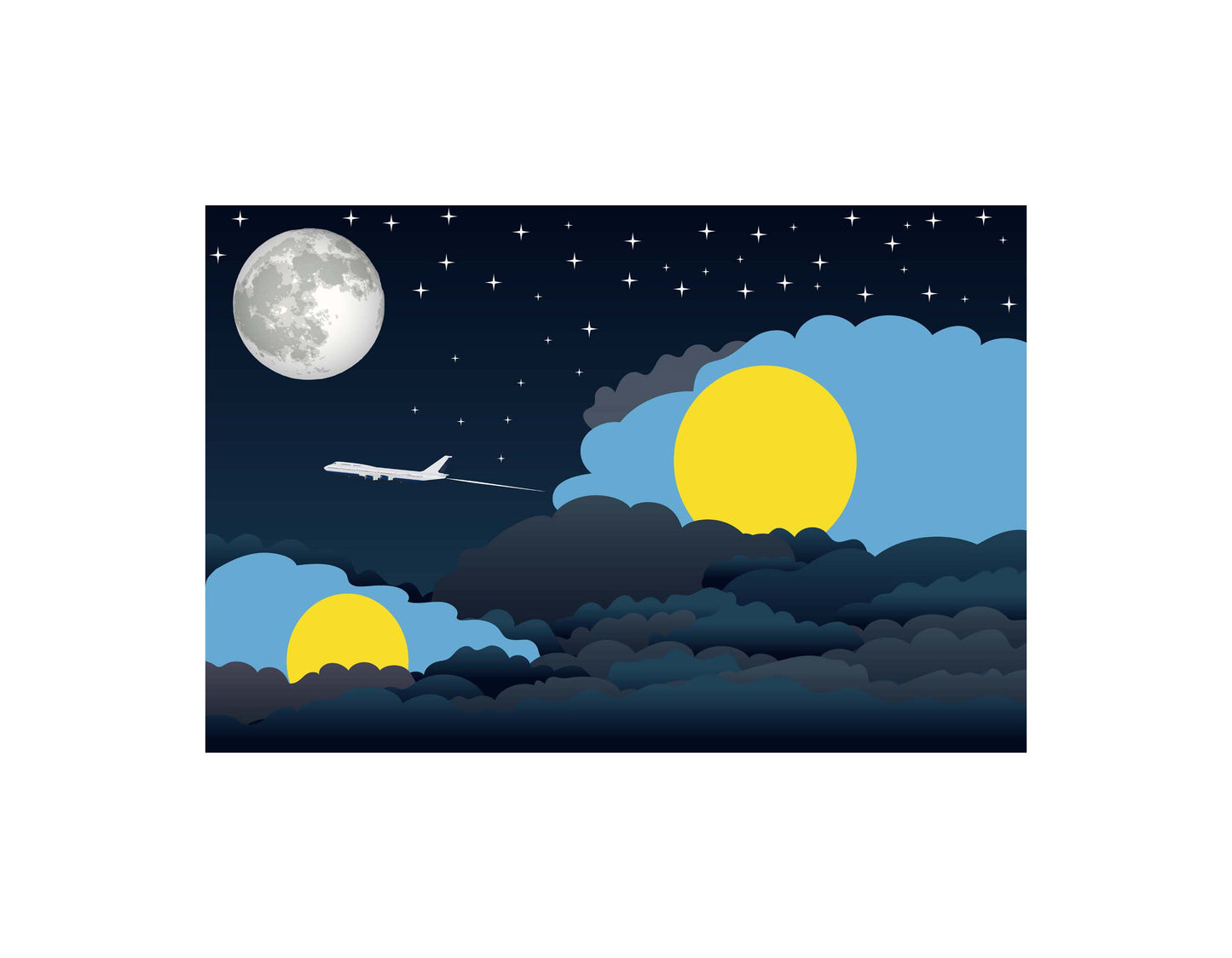 Palau Night Clouds Canvas Print Framed